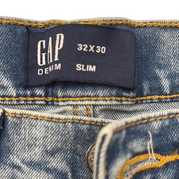 GAP‎ Blue Denim Slim Jeans 32x30 - Picture 6 of 11